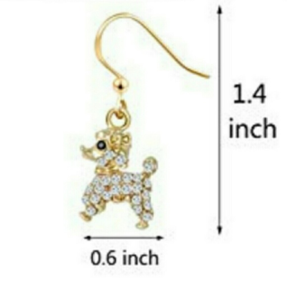 NEW Bling FiFi Poodle Earrings - Picture 3 of 3